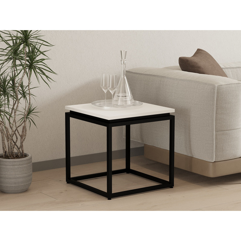 Mesa de centro Nergis blanco negro Practica Hogar Mesa de centro Nergis blanco negro Practica Hogar
