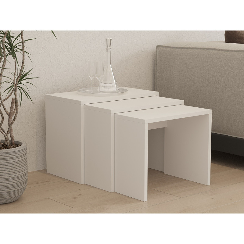 Set mesas de café (3 piezas) Grops blanco Practica Hogar Set mesas de café (3 piezas) Grops blanco Practica Hogar