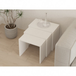 Set mesas de café (3 piezas) Grops blanco Practica Hogar