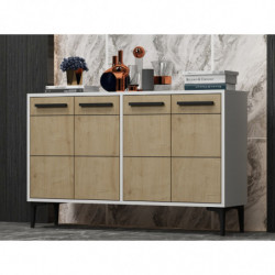 Mueble TV Stria Blanco Roble Zafiro Practica Hogar