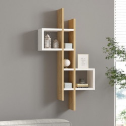 Estante de pared Emse zafiro roble blanco Practica Hogar