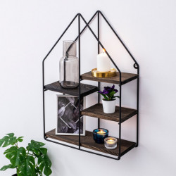 Estante de pared Lilium nogal negro Practica Hogar