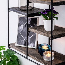 Estante de pared Lilium nogal negro Practica Hogar
