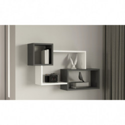 Estante de pared Afro antracita blanco Practica Hogar