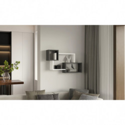 Estante de pared Afro antracita blanco Practica Hogar