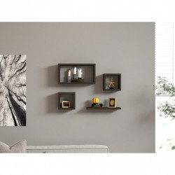 Estante de pared Babi antracita Practica Hogar