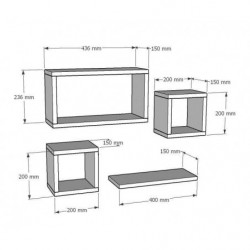Estante de pared Babi antracita Practica Hogar