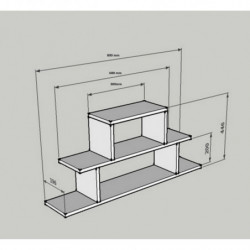 Estante de pared Nell nogal Practica Hogar