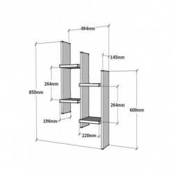 Estante de pared Damla blanco Practica Hogar
