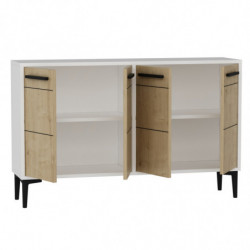 Mueble TV Stria Blanco Roble Zafiro Practica Hogar