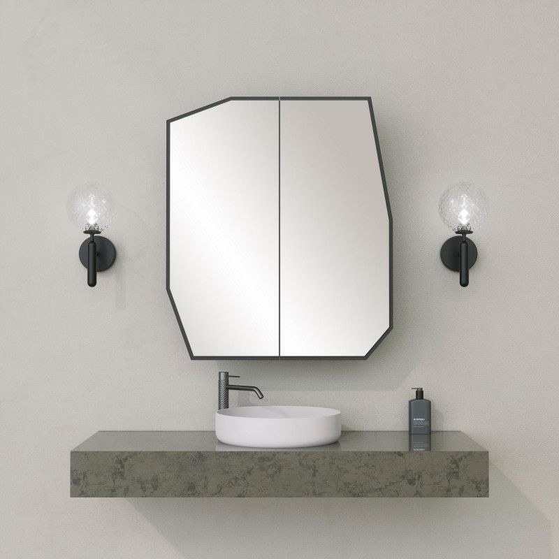 Mueble de baño Quartz Cabinet negro Practica Hogar Mueble de baño Quartz Cabinet negro Practica Hogar