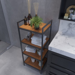 Mueble de baño Wismar L2040 negro nogal Practica Hogar