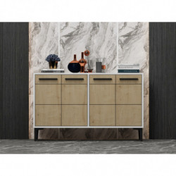 Mueble TV Stria Blanco Roble Zafiro Practica Hogar