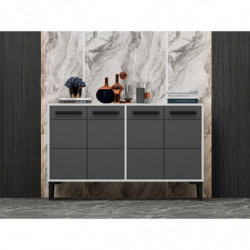 Mueble TV Stria Blanco Antracita Practica Hogar