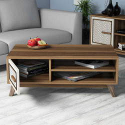 Mesa de centro Ayla crema nogal Practica Hogar