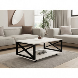 Mesa de centro Berk blanco negro Practica Hogar