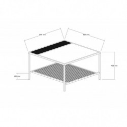 Mesa de centro Dubois pino atlántico negro Practica Hogar