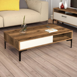 Mesa de centro istanbul crema nogal Practica Hogar