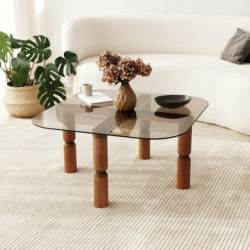 Mesa de centro Kei Bronze bronce nogal Practica Hogar