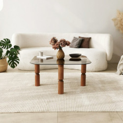 Mesa de centro Kei Bronze bronce nogal Practica Hogar