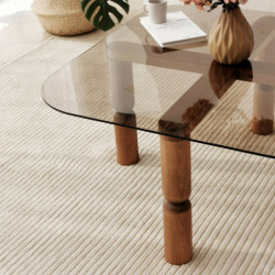 Mesa de centro Kei Bronze bronce nogal Practica Hogar