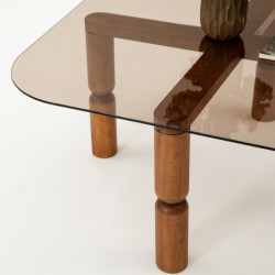 Mesa de centro Kei Bronze bronce nogal Practica Hogar