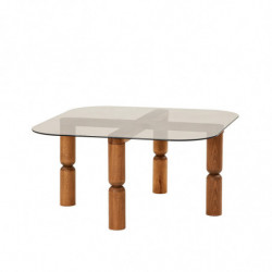 Mesa de centro Kei Bronze bronce nogal Practica Hogar