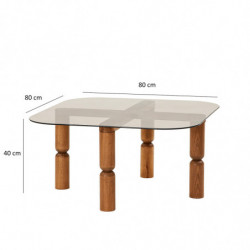 Mesa de centro Kei Bronze bronce nogal Practica Hogar