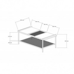 Mesa de centro Mata negro nogal Practica Hogar