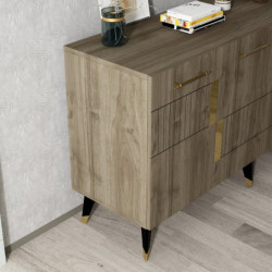 Aparador Moda Nogal Oro Practica Hogar