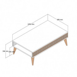 Mesa de centro Milan crema nogal Practica Hogar