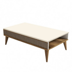 Mesa de centro Milan crema nogal Practica Hogar