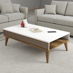 Mesa de centro Milan blanco nogal Practica Hogar