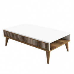 Mesa de centro Milan blanco nogal Practica Hogar