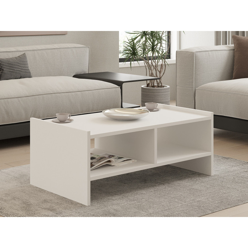 Mesa de centro Pera blanco Practica Hogar Mesa de centro Pera blanco Practica Hogar
