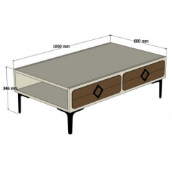 Mesa de centro Samba crema nogal Practica Hogar