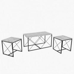Set mesas de café Defn negro gris claro Practica Hogar