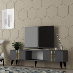 Mueble TV Asel Antracita Oro Practica Hogar