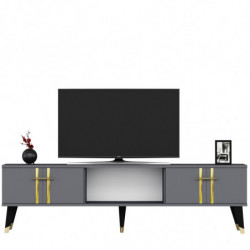 Mueble TV Asel Antracita Oro Practica Hogar