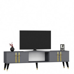 Mueble TV Asel Antracita Oro Practica Hogar