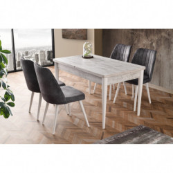 Mesa de comedor extensible Ahshap Kelebek-1233 blanco Practica Hogar