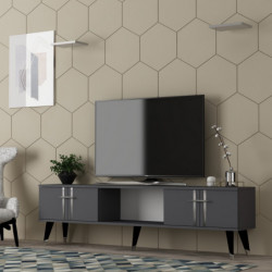 Mueble TV Asel Antracita Plata Practica Hogar