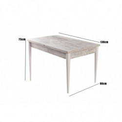 Mesa de comedor extensible Ahshap Kelebek-1233 blanco Practica Hogar