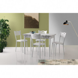 Mesa de comedor extensible Polo-1305 gris blanco Practica Hogar