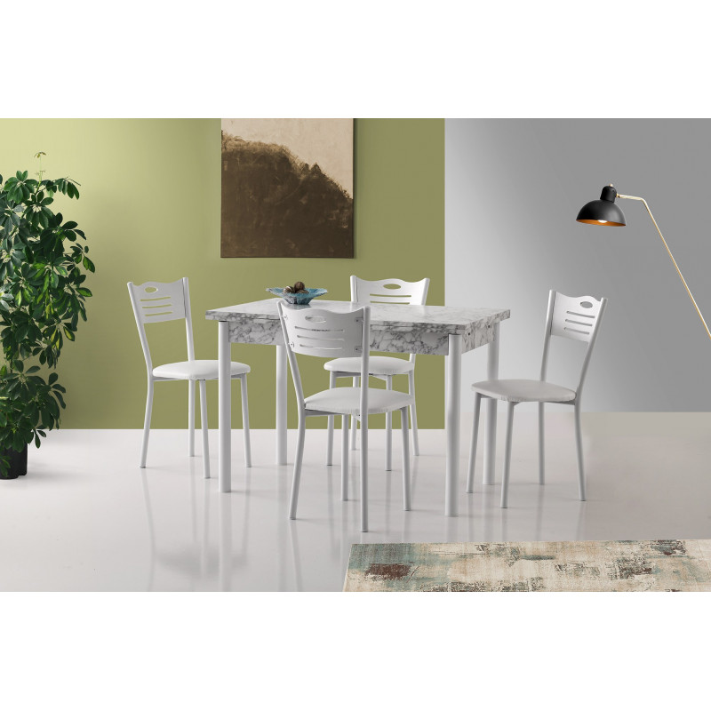 Mesa de comedor extensible Polo-1305 gris blanco Practica Hogar Mesa de comedor extensible Polo-1305 gris blanco Practica Hogar