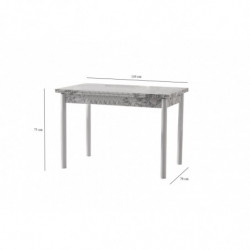 Mesa de comedor extensible Polo-1305 gris blanco Practica Hogar