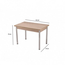 Mesa de comedor extensible Polo-1307 plateado roble Practica Hogar