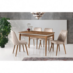 Mesa de comedor extensible Vega-1133 blanco nogal Practica Hogar
