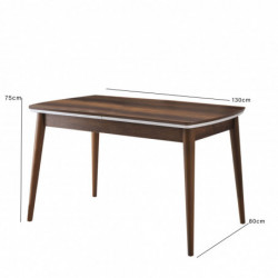 Mesa de comedor extensible Vega-1133 blanco nogal Practica Hogar