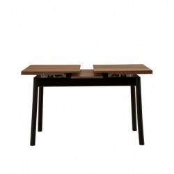 Set mesa comedor extensible y sillas (4 piezas) Oliver negro Practica Hogar